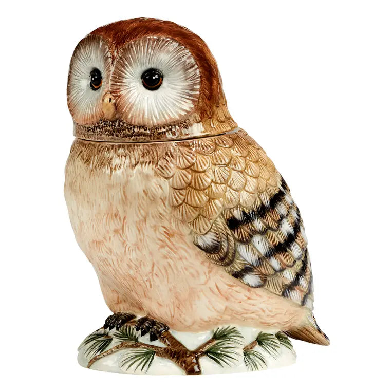 Winter's Frost Christmas 3-D Cookie Jar Owl