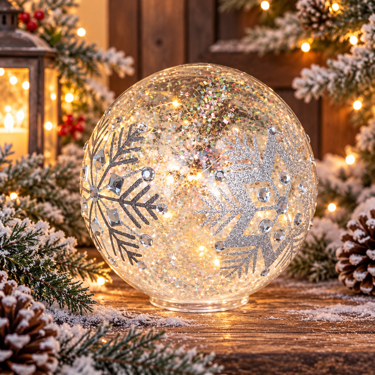 Winter Sparkle Snowflake Globe