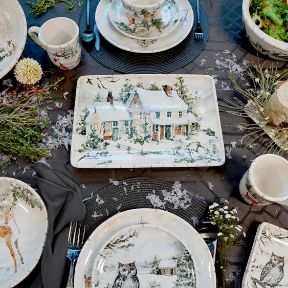 Winter's Frost Christmas Rectangular Platter