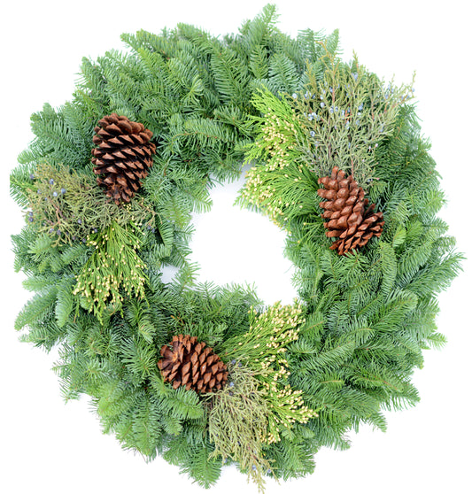24" Mixed Evergreen Wreath